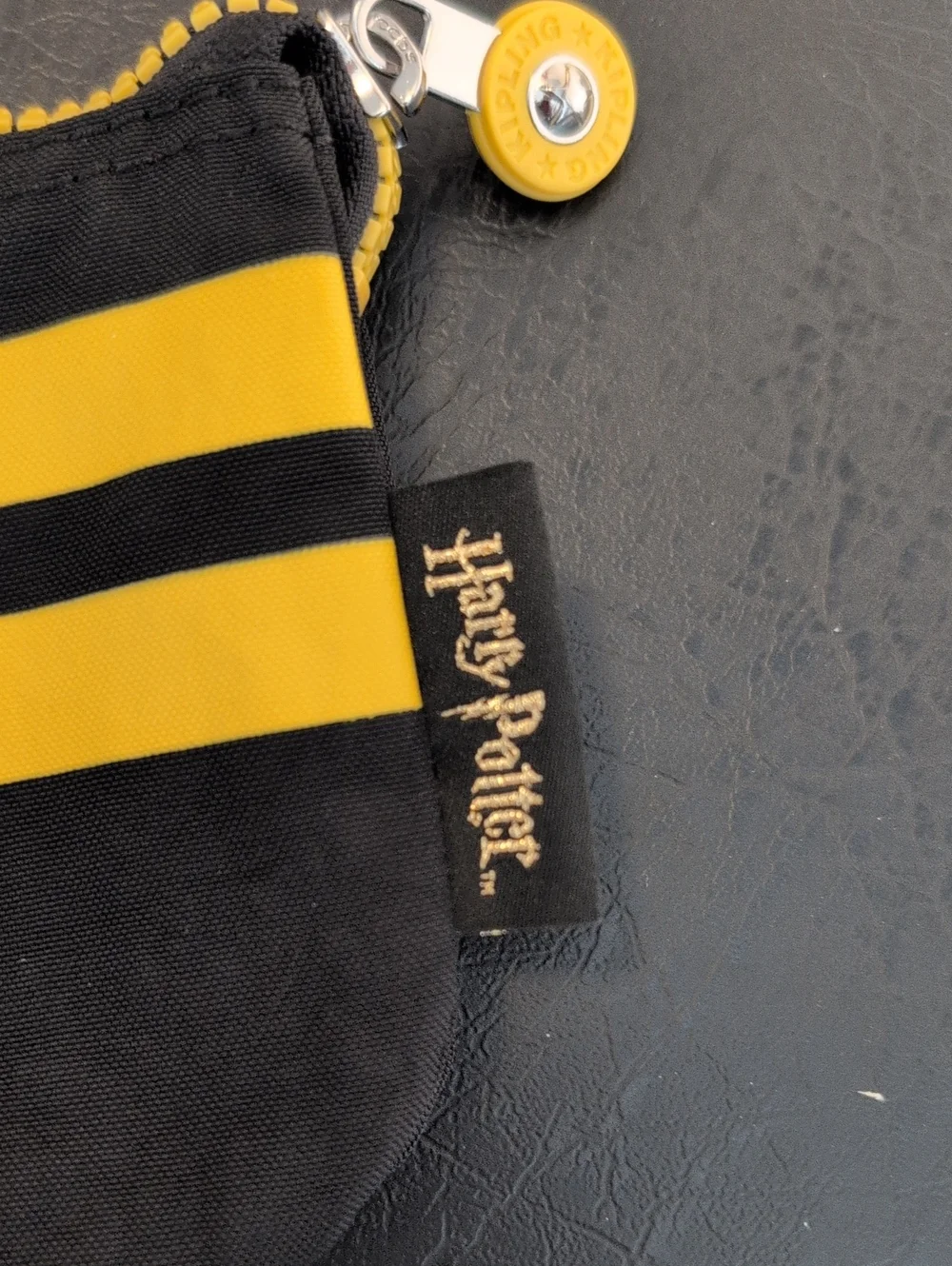 Kipling x Harry Potter Hufflepuff Black & Yellow Zip Pouch